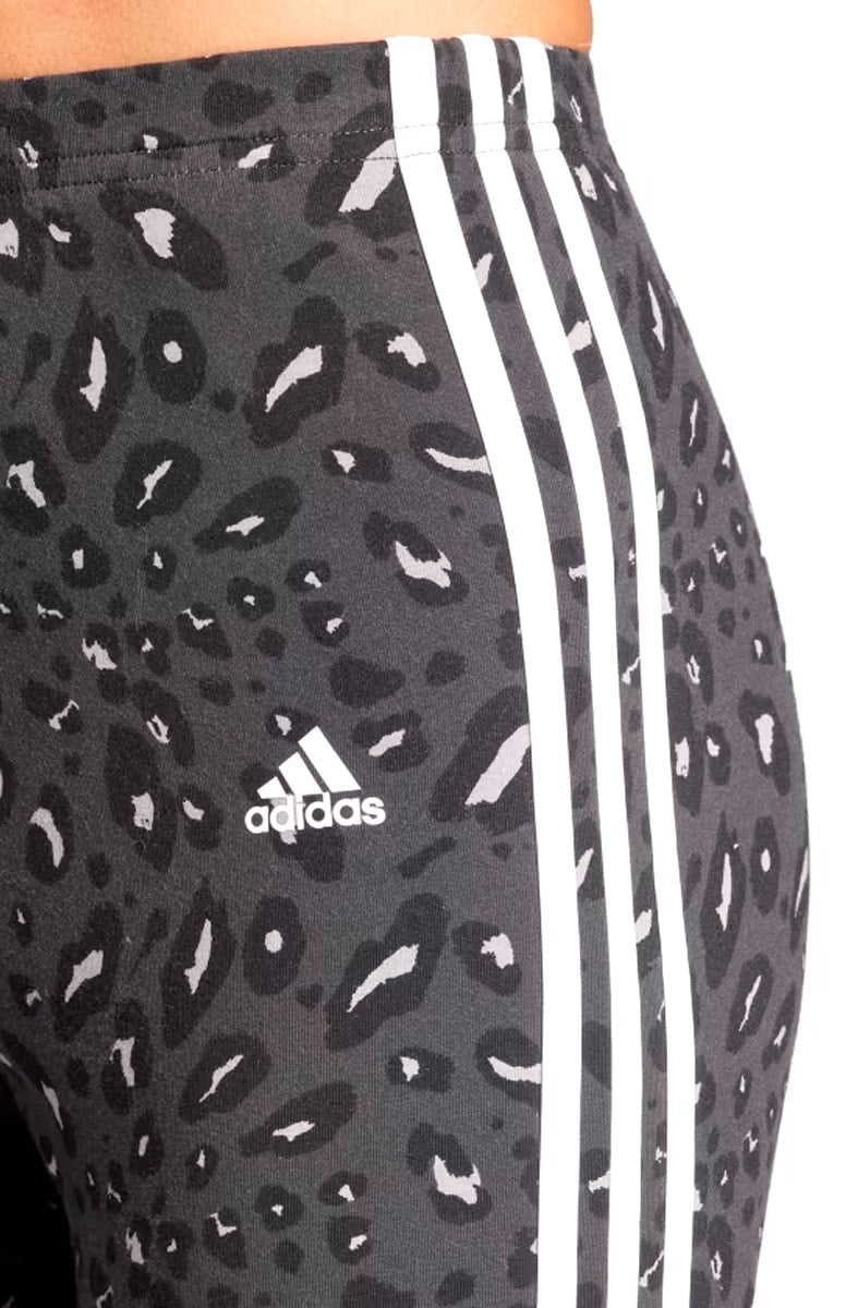 Calça Adidas Legging Essentials 3 - stripes Animal Print Cinza/Branco - NewSkull
