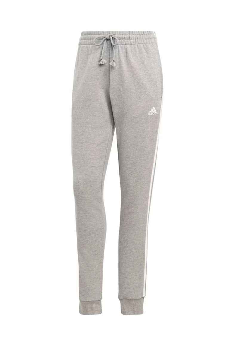 Calça Adidas Moletinho Essentials 3 - stripes Cinza/Branco - NewSkull
