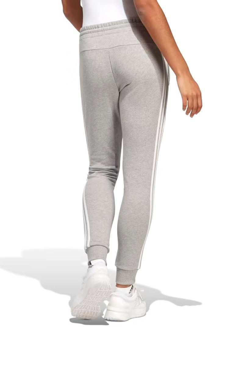 Calça Adidas Moletinho Essentials 3 - stripes Cinza/Branco - NewSkull