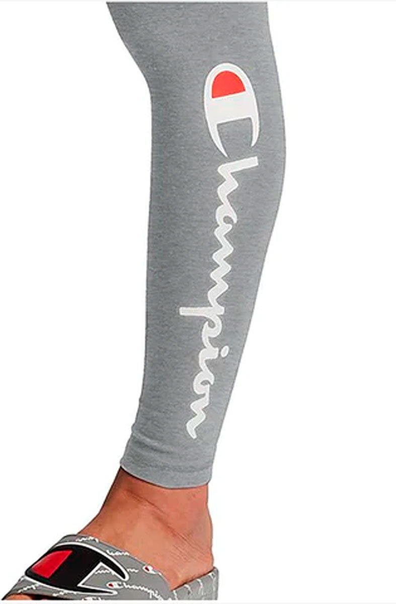 Calça Champion Legging Script Cinza/Branco - NewSkull