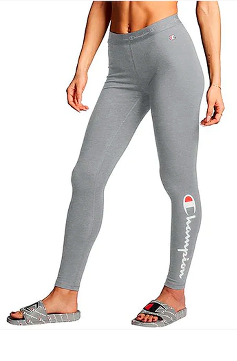 Calça Champion Legging Script Cinza/Branco - NewSkull