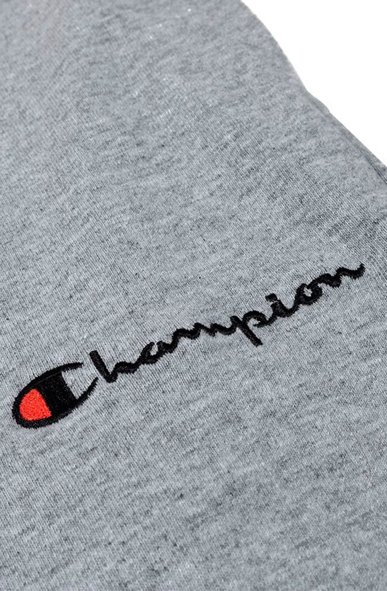 Calça Champion Malhão Jogger Logo Script Bordado Cinza/Preto - NewSkull