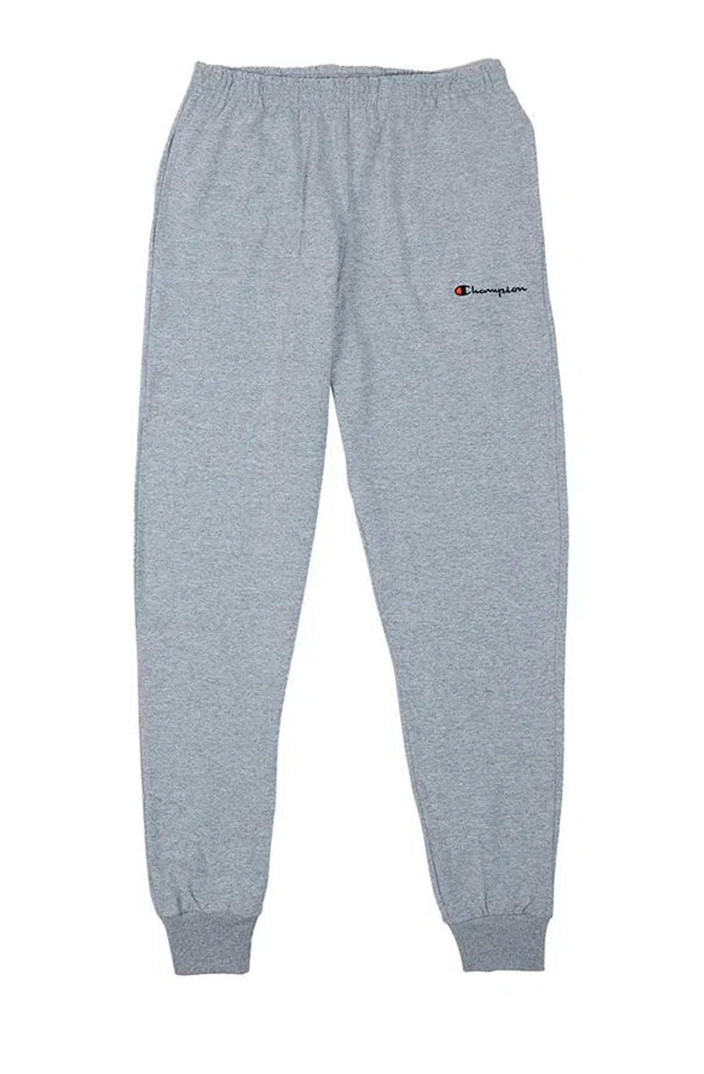 Calça Champion Malhão Jogger Logo Script Bordado Cinza/Preto - NewSkull