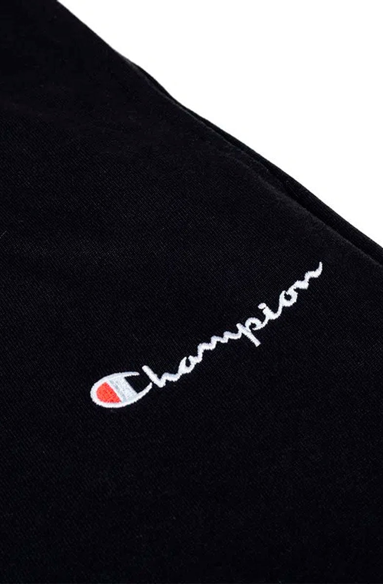 Calça Champion Malhão Jogger Logo Script Bordado Preto/Branco - NewSkull