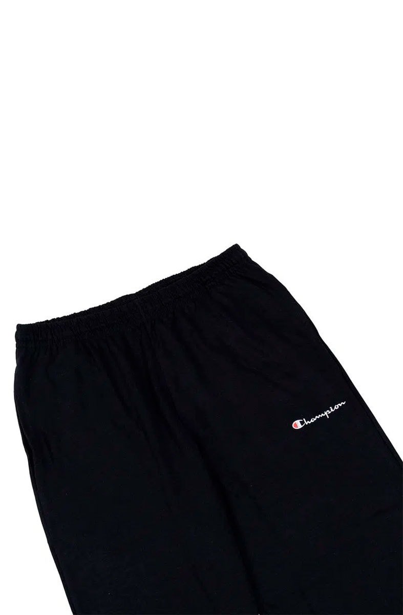Calça Champion Malhão Jogger Logo Script Bordado Preto/Branco - NewSkull