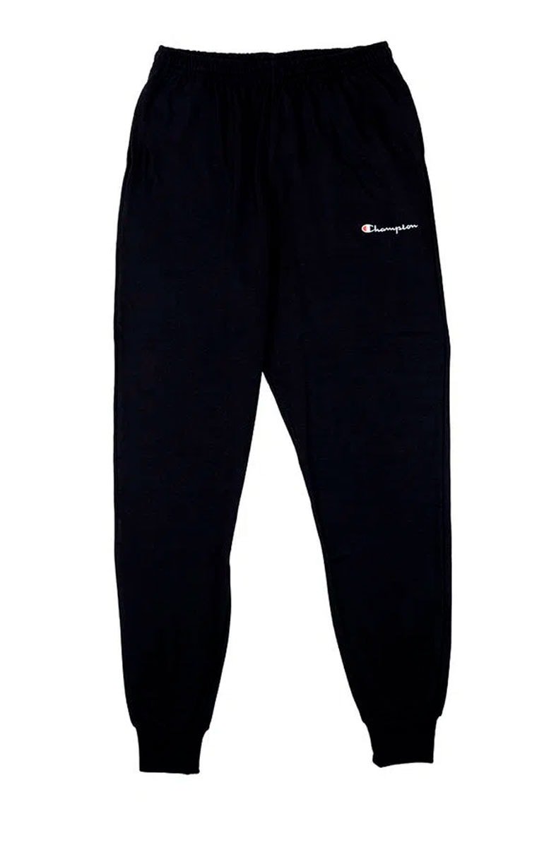 Calça Champion Malhão Jogger Logo Script Bordado Preto/Branco - NewSkull
