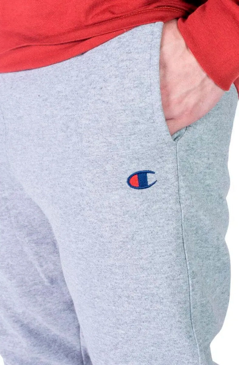 Calça Champion Moletom Embroidery Cinza - NewSkull