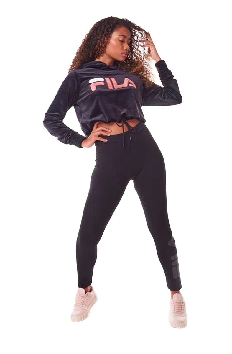 Calça Fila Legging Letter Feminina Preta/Preta - NewSkull