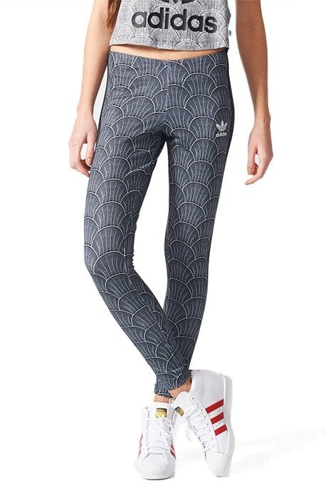 Calça Legging Adidas Shell AOP Feminino Cinza - NewSkull