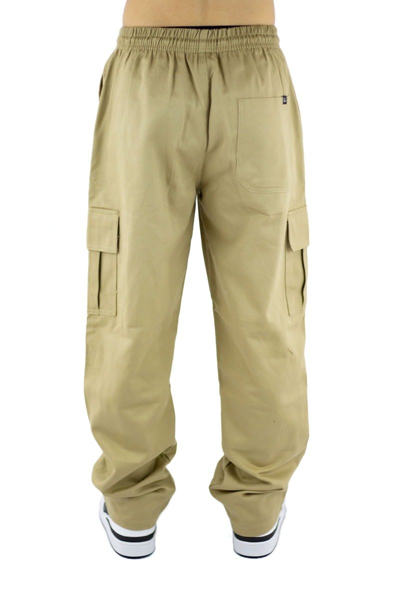 Calça NewSkull Cargo Reta Larga Bege/Branca - NewSkull