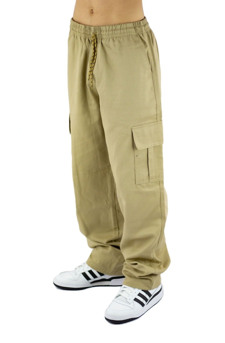 Calça NewSkull Cargo Reta Larga Bege/Branca - NewSkull