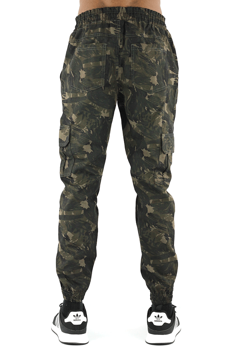 Calça NewSkull Jogger Cargo Rip Stop Camuflada Verde - NewSkull