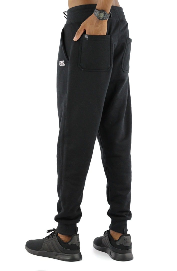 Calça NEWSKULL Moletom Jogger Preta - NewSkull