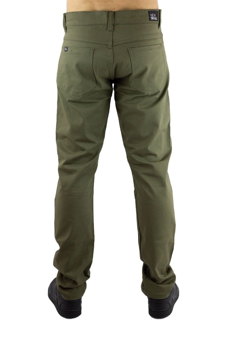 Calça NewSkull Reta Sarja Verde - NewSkull