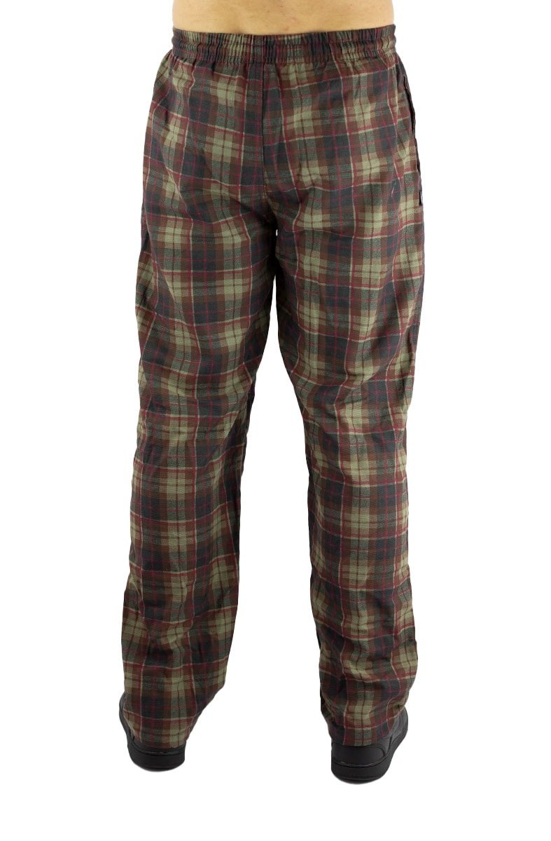 Calça NewSkull Reta Xadrez Marrom/Vermelha - NewSkull