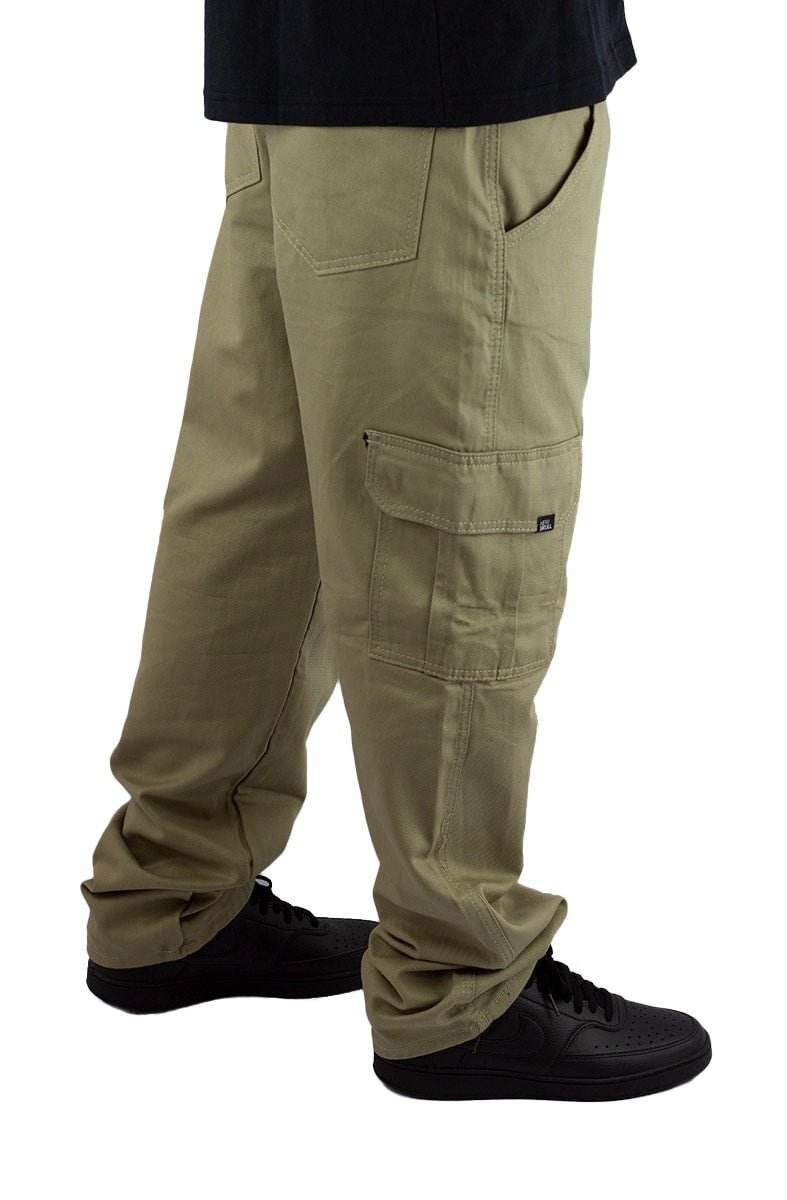 Calça NewSkull Sarja Cargo Bolsos Bege - NewSkull