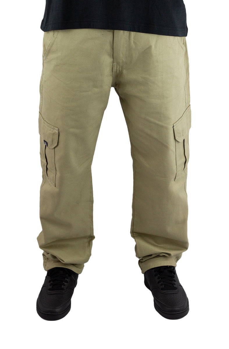 Calça NewSkull Sarja Cargo Bolsos Bege - NewSkull