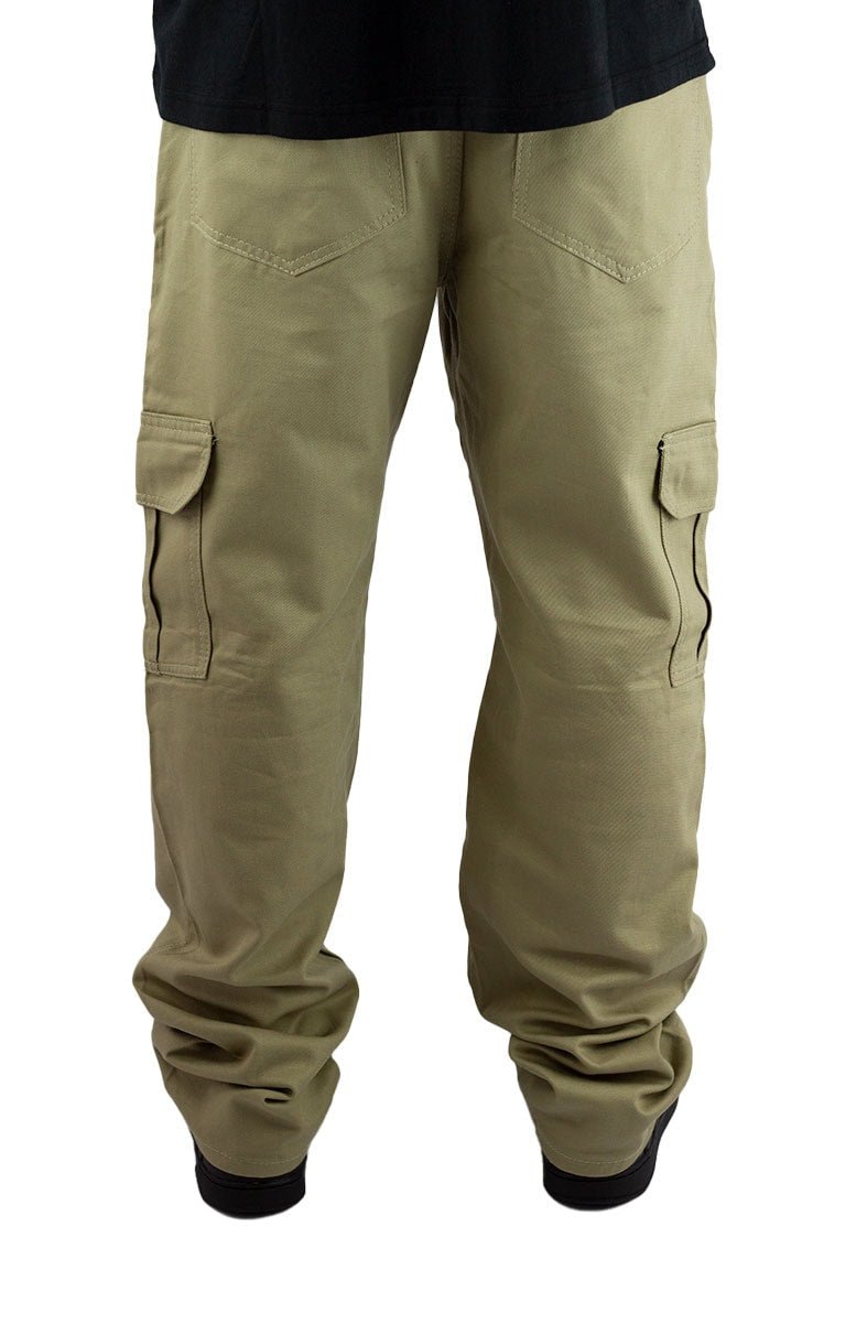 Calça NewSkull Sarja Cargo Bolsos Bege - NewSkull