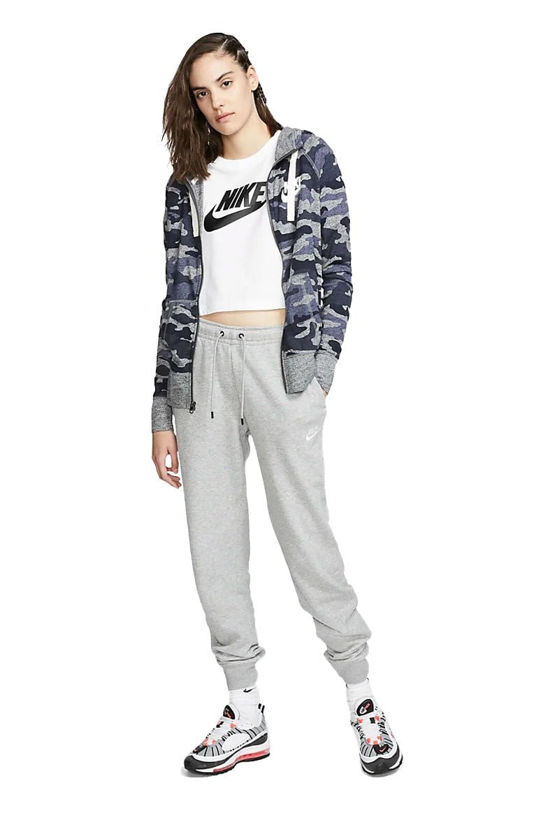 Calça Nike Moletom Sportswear Essential Feminina Cinza/Branca - NewSkull