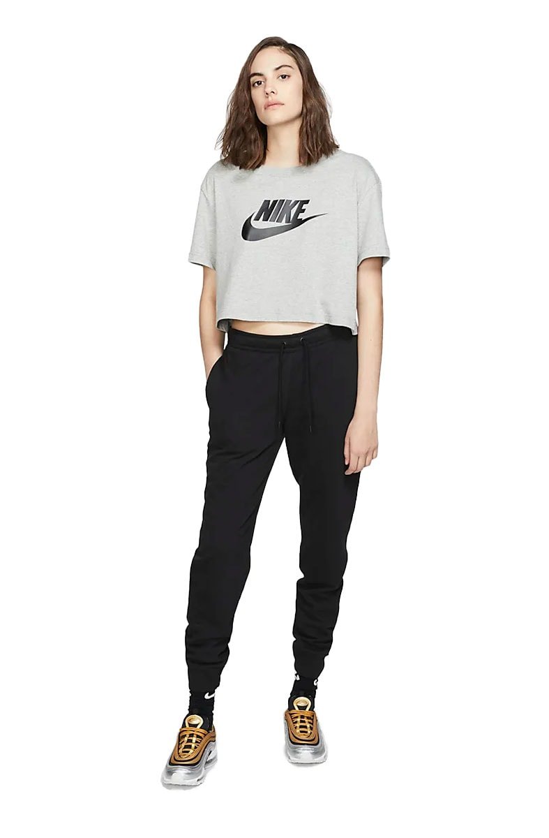 Calça Nike Moletom Sportswear Essential Feminina Preta/Branca - NewSkull