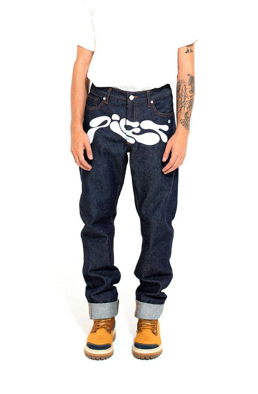 Calça Piet Slime Raw Denim Pants Azul - NewSkull