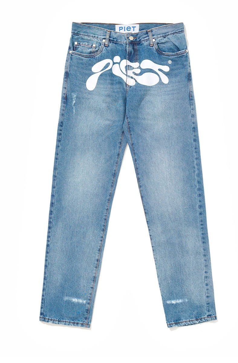 Calça Piet Slime Washed Denim Pants Azul - NewSkull