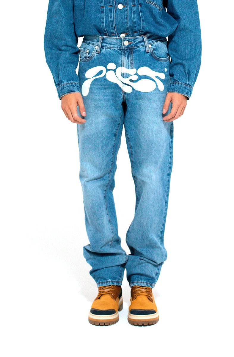 Calça Piet Slime Washed Denim Pants Azul - NewSkull