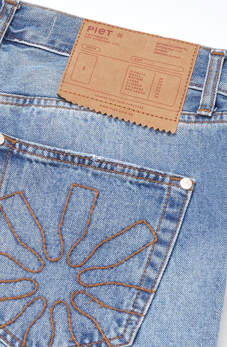 Calça Piet Slime Washed Denim Pants Azul - NewSkull