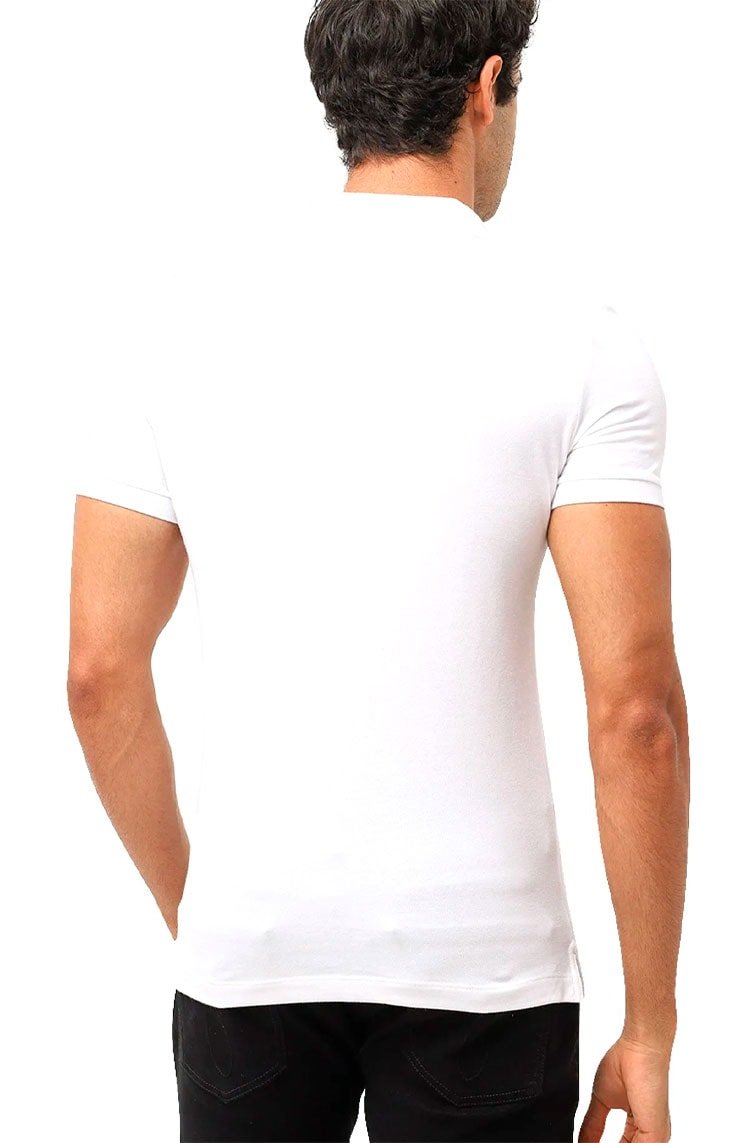 Camisa Polo Lacoste Masculina Slim Fit Petit Piquet Branco - NewSkull
