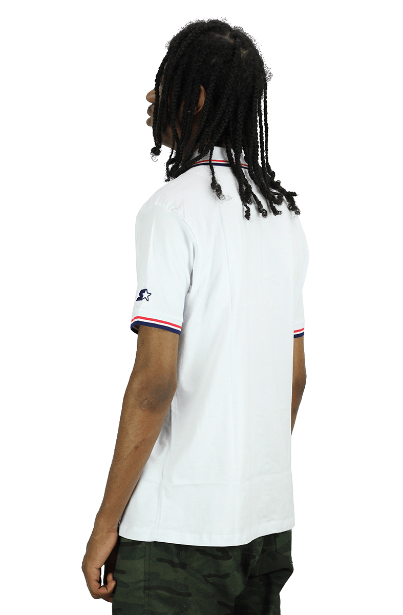 Camisa Polo Starter Bicolor SC73 Branca - NewSkull