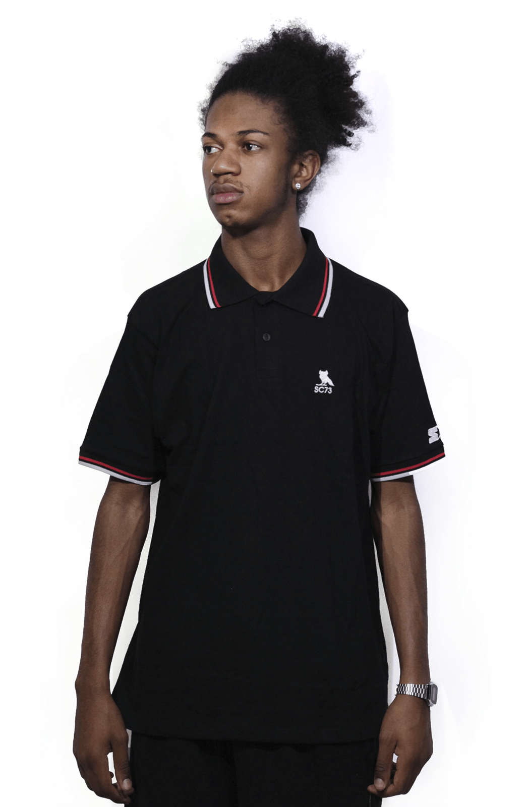 Camisa Polo Starter Bicolor SC73 Preta - NewSkull