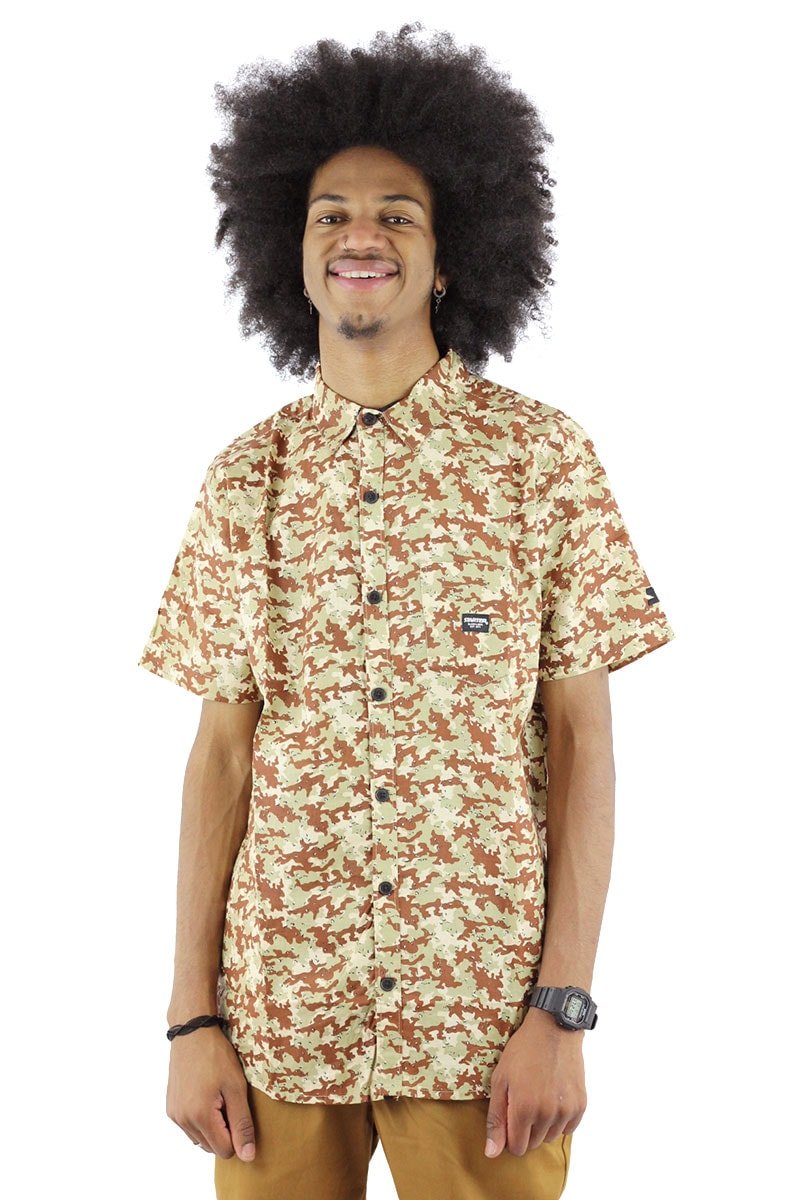 Camisa STARTER Desert Camo Manga Curta Camuflada/Bege - NewSkull
