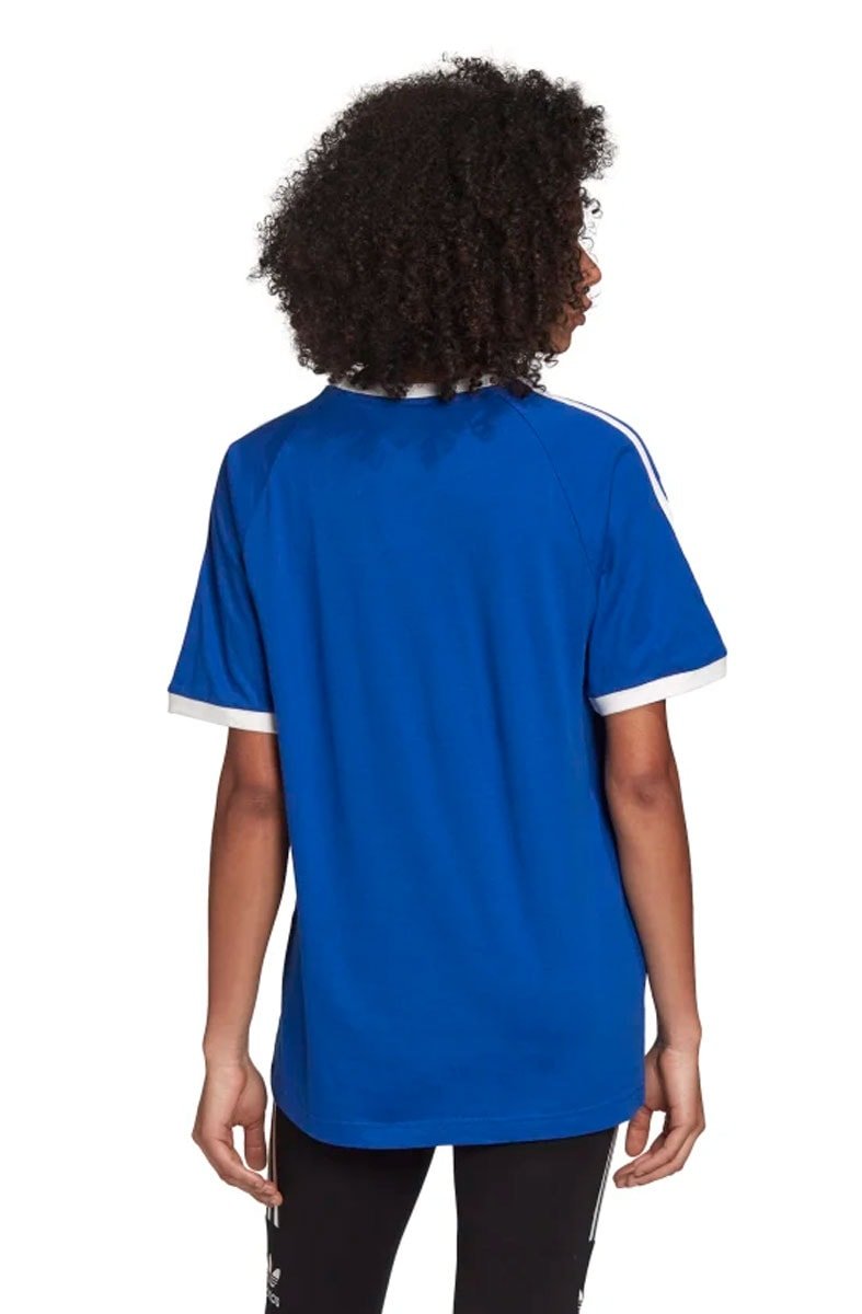 Camiseta ADIDAS 3 Stripes Feminino Azul/Branca - NewSkull