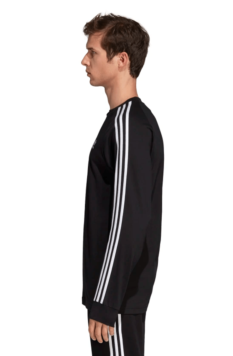 CAMISETA ADIDAS 3 STRIPES MANGA LONGA PRETA - NewSkull