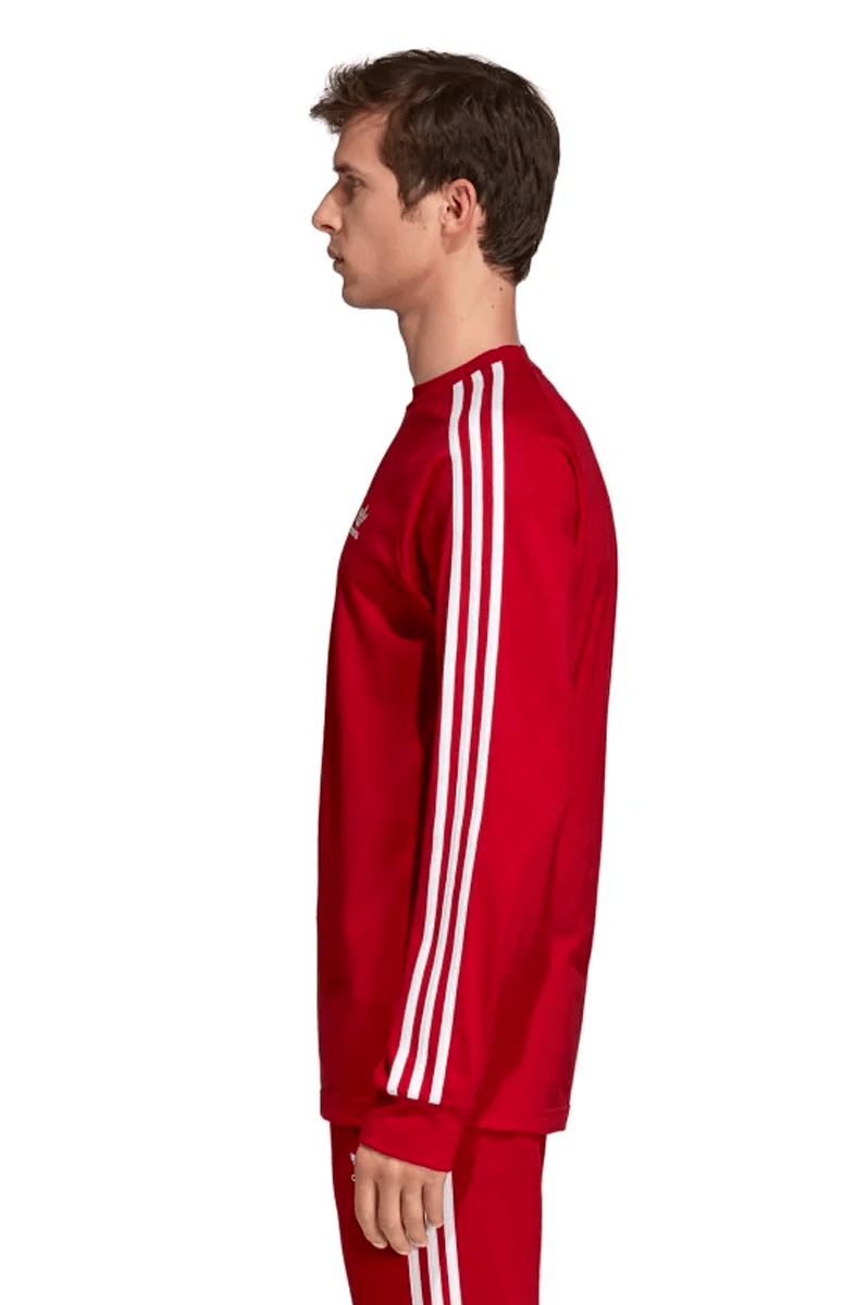 CAMISETA ADIDAS 3 STRIPES MANGA LONGA VERMELHA - NewSkull