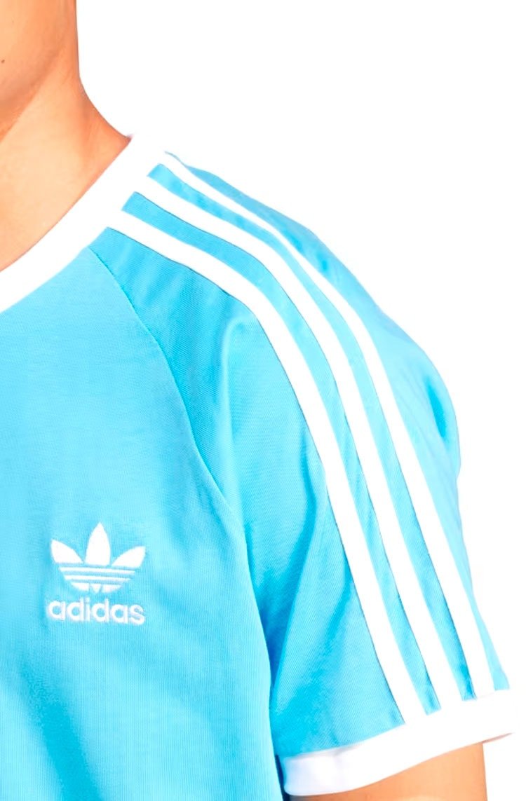 Camiseta Adidas Adicolor Classics 3 - stripes Azul Claro/Branco - NewSkull
