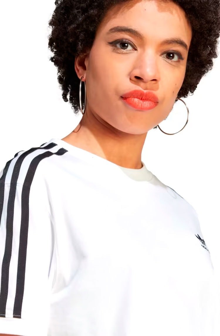 Camiseta Adidas Adicolor Classics 3 - stripes Branco/Preto - NewSkull