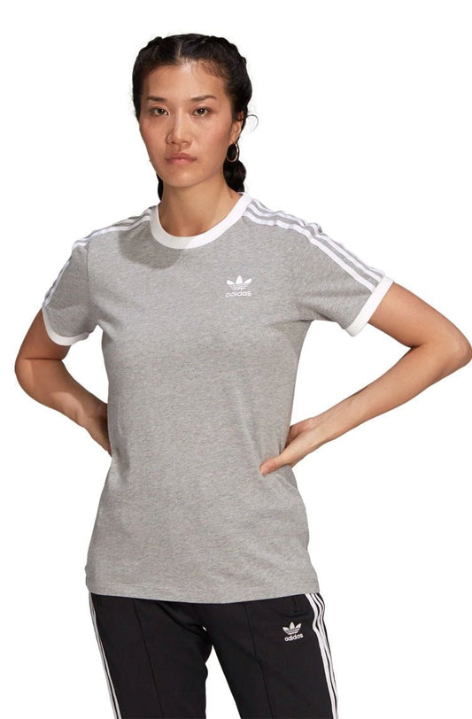 Camiseta Adidas Adicolor Classics 3 - stripes Cinza/Branco - NewSkull