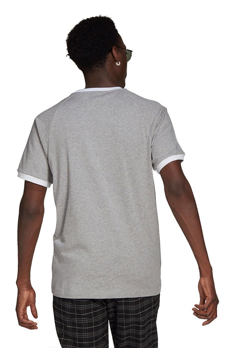 Camiseta Adidas Adicolor Classics 3 Stripes Cinza/Branco - NewSkull