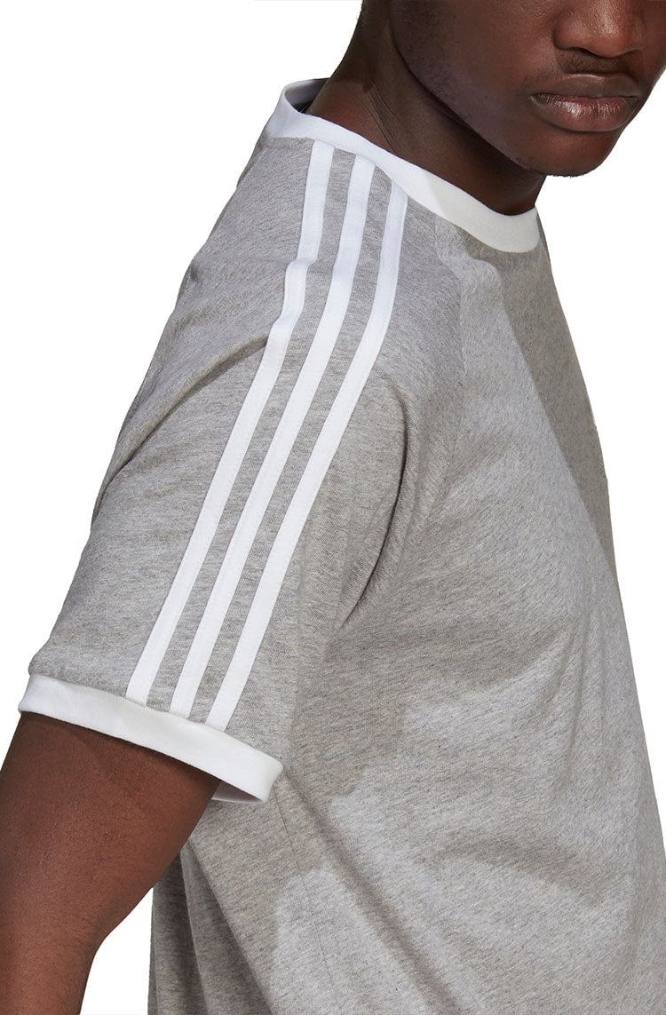 Camiseta Adidas Adicolor Classics 3 Stripes Cinza/Branco - NewSkull