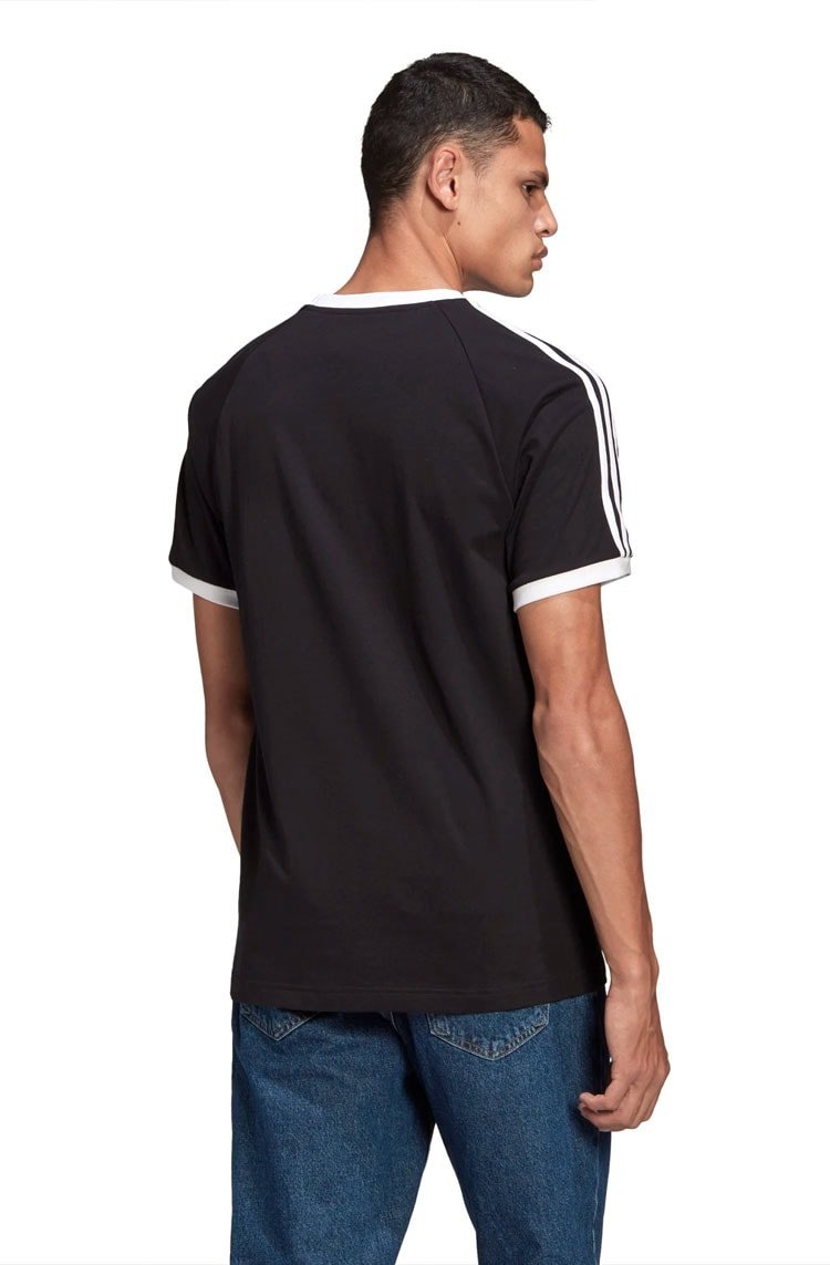 Camiseta Adidas Adicolor Classics 3 Stripes Preta/Branca - NewSkull