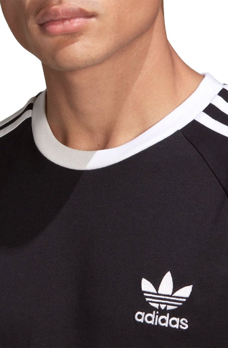 Camiseta Adidas Adicolor Classics 3 Stripes Preta/Branca - NewSkull