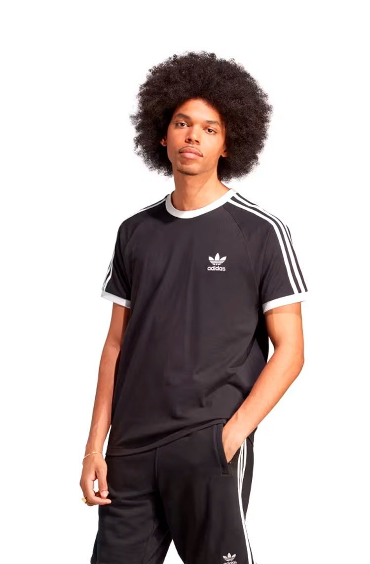 Camiseta Adidas Adicolor Classics 3 stripes Preto/Branco - NewSkull
