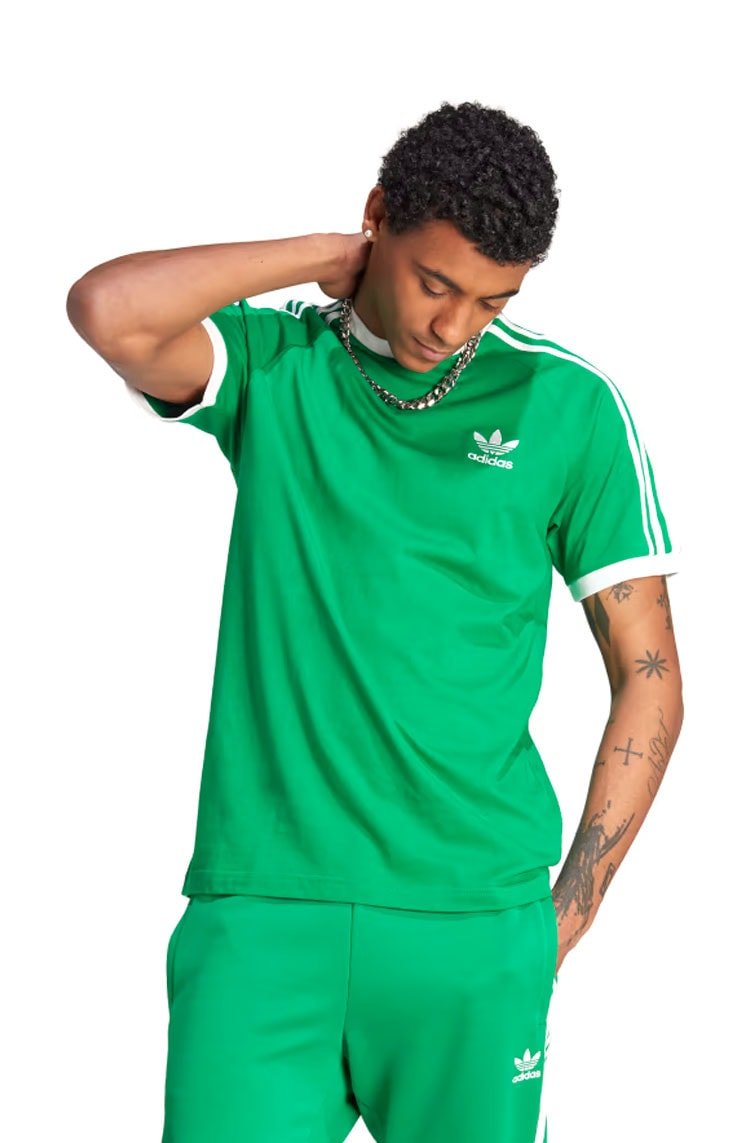 Camiseta Adidas Adicolor Classics 3 stripes Verde/Branco - NewSkull