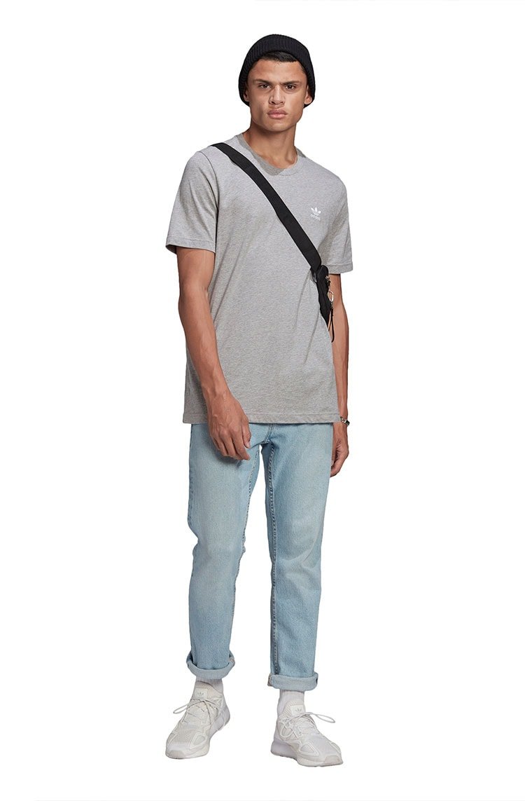 Camiseta Adidas Adicolor Essentials Trefoil Cinza/Branca - NewSkull