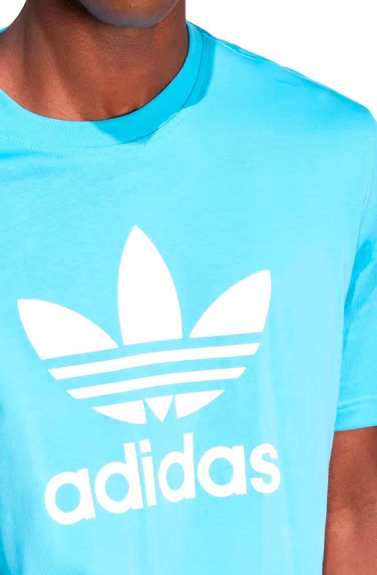 Camiseta Adidas Adicolor Trefoil Azul/Branco - NewSkull