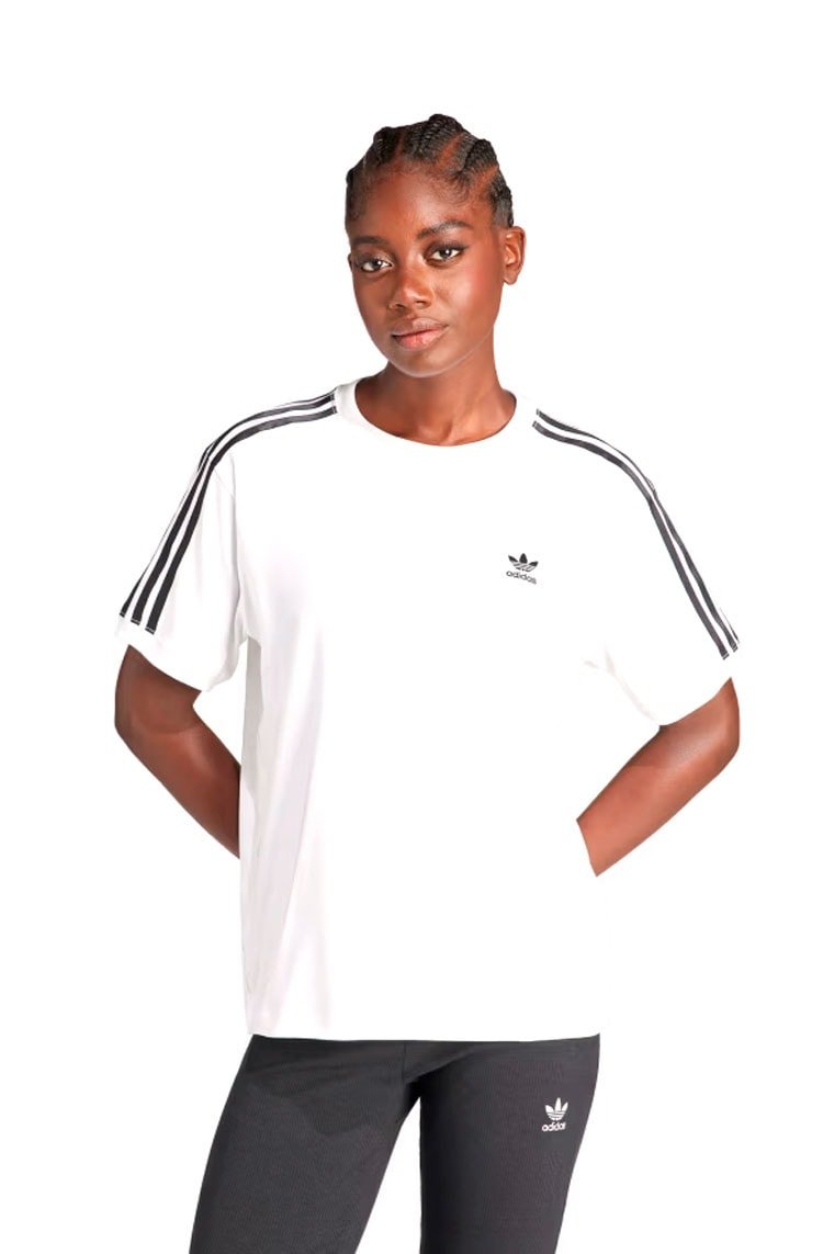 Camiseta Adidas Baby Look 3 - stripes Branco - NewSkull