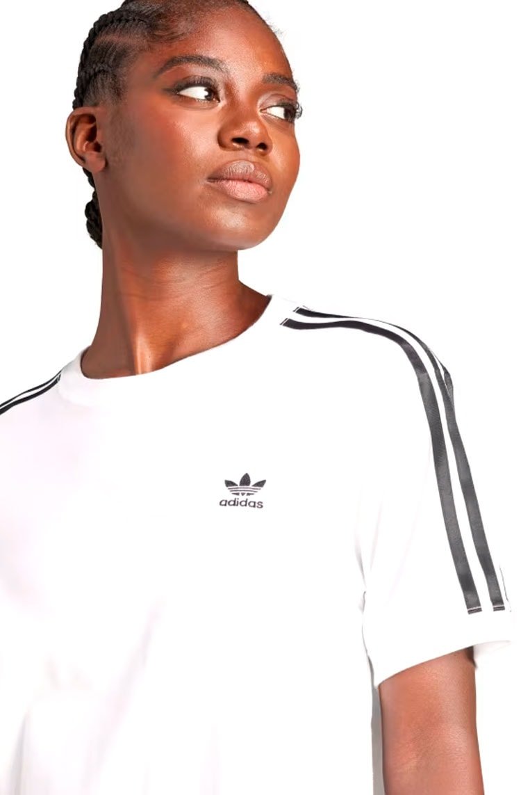 Camiseta Adidas Baby Look 3 - stripes Branco - NewSkull