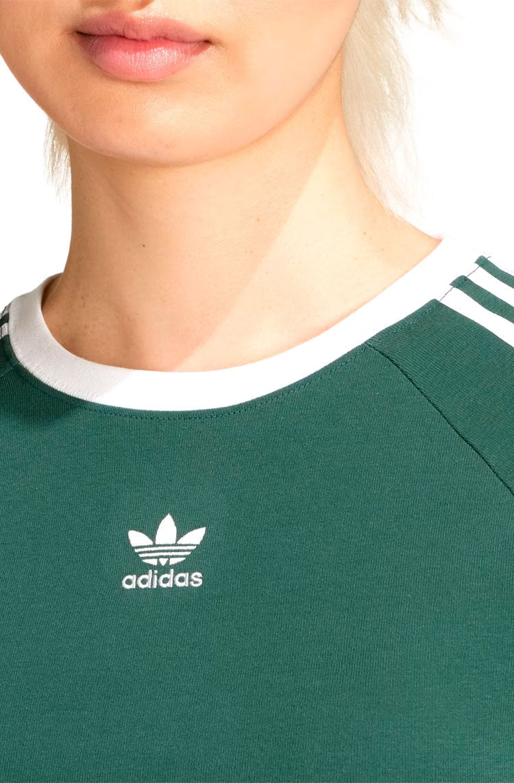 Camiseta Adidas Baby Look 3 - stripes Verde/Branco - NewSkull