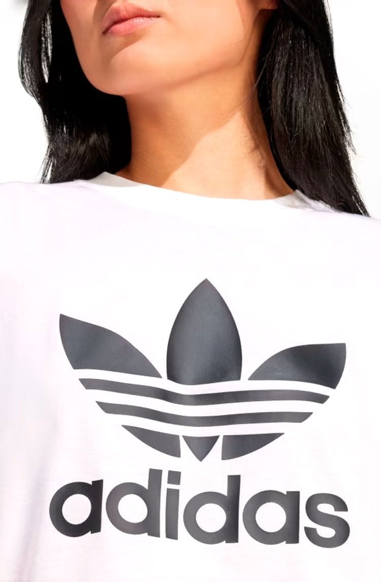 Camiseta Adidas Boxy Adicolor Trefoil Branco - NewSkull
